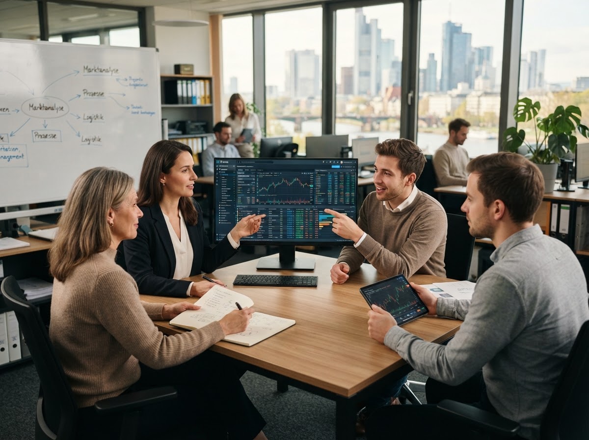 Trutera Trade Team bei der Arbeit an Datenmodellen